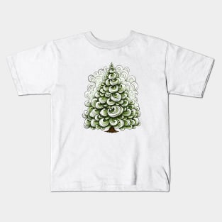 Christmas Tree Swirls Kids T-Shirt